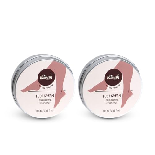 Image of Vilvah Foot Cream Combo | Pack of 2 x 100ml | Heel Repair Cream for Dry, Cracked & Rough Feet | Deeply Hydrates, Softens Dead Skin & Controls Foot Odour | Suitable for Diabetic Foot Care