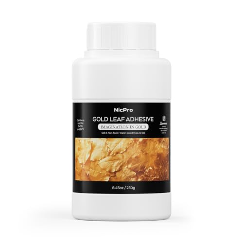 Nicpro 8.45oz Water Based Gold Leaf Adhesive Gilding Adhesive Glue for Arts Painting Craft