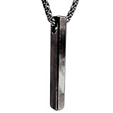 THE MEN THING SLEEK BLACK (A) - Alloy Pendant with Stainless Steel 24inch Black Round Box Chain, European trending Style for Men & Boy, 24 inch, Metal, No Gemstone