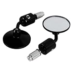 AINNUDSE-Motorcycle-3-Round-78-Handle-Bar-End-Rearview-Side-Mirrors-Black-Left-Right-Position