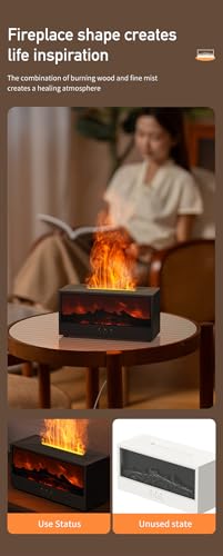 Image of Docoss Charcoal Aroma Diffuser for Home Electric with 7 Colors, Aromatherapy Essential Oil Fragrance Diffuser & Fireplace Flame Diffuser with Remote for Home, Bedroom (Black)