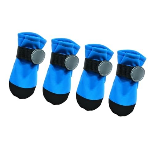 ペットドッグブーティー4リフレクティブデザインのセット耐水性ノンズスリップゴムソールポープロテクター小品種屋外ギアアンチスリップドッグシューズ