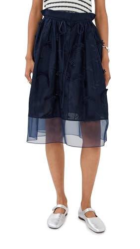 3.1 Phillip Lim Women's Tie Waist Midi Skirt with Organza Combo