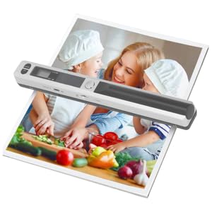 Scanner portatile 900 DPI, attrezzatura professionale di scansione USB 2.0, per documenti di foto A4, ricevute, libri, formato JPG PDF (argento)