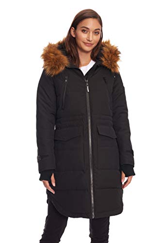Alpine North Womens Vegan Down Drawstring Winter Parka