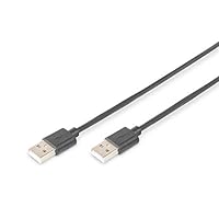 DIGITUS Cavo di collegamento USB 2.0-5,0 m – da USB A (M) a USB A (M) – 480 Mbit/s – Cavo di collegamento, Cavo USB – Nero