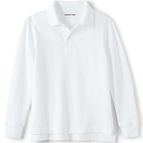 Lands' End School Uniform Kids Long Sleeve Mesh Polo Shirt3