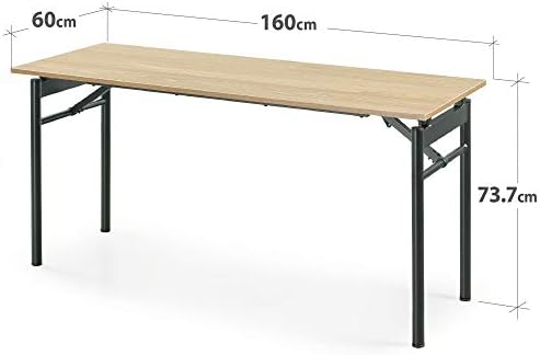 ZINUS Mare 160 cm Black Metal Folding Desk with Water Resistant Finish | Multipurpose Folding Table | Office Workstation | Zero Assembly