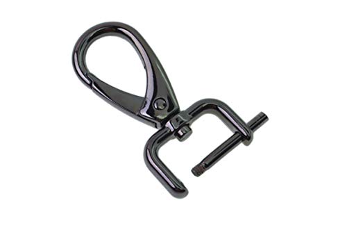 Bobeey 4pcs 51x27mm Swivel Snap Hooks Purses Clasps with Screw Bar for 3/4'' Width Webbing&Leather Strap,Easy to Replace Lobster Clasps,Jewelry Clasps,BBC31 (B,Black Gun)