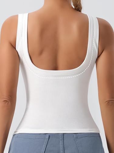 Women's U-Back Tank Top,Removable Pads，Breathable Wireless Tank Tops，Yoga, Running and Gym with Outdoor Leisure2