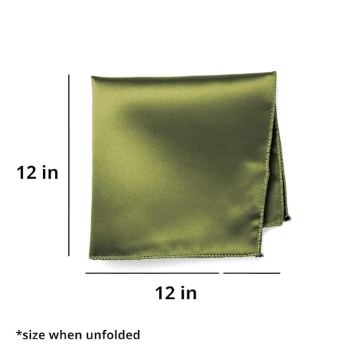 Image of tiemart Solid Color Pocket Squares for Men | For Suits, Perfect for Wedding Parties, 12 x 12 inch / 30 x 30 cm