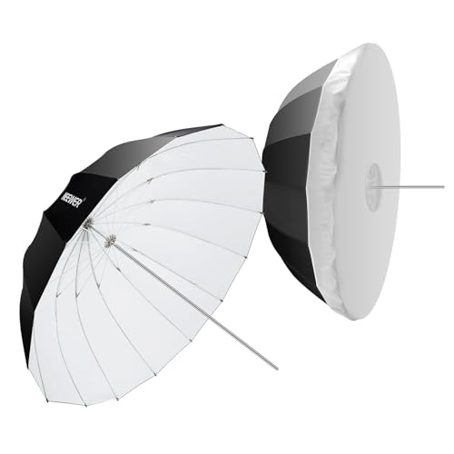 NEEWER 71"/180cm Parabolic Reflective Umbrella Photography with White Inner, Soft