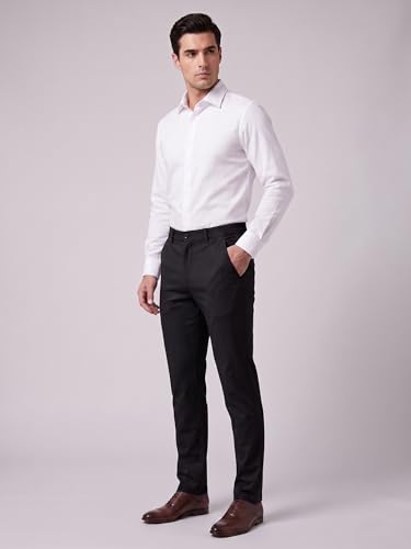 Image of Mehrang Men's Slim Fit Casual Mid Rise, Cotton Blend Trousers, Side Pockets || Classic Slim Fit Chino Pants || Business Casual Dress Trousers