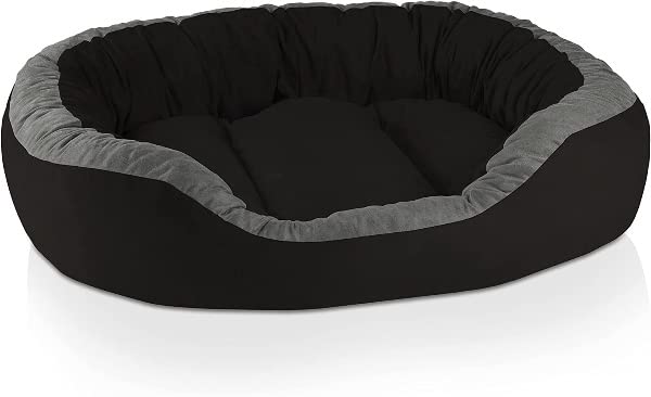 Pet Smile Premium Dog Bed, Made of Durable Material, Dog Sofa with Sides, Oval Pillow for Your pet, Dog Couch, Made in India. (S, Black-Grey) (B0BT32VYXQ) Amazon Price History, Amazon Price Tracker
