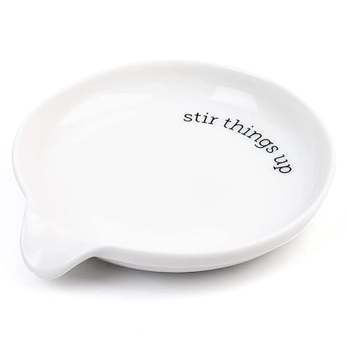 Lotfancy Spoon Rest, Ceramic Spoon Holder For Kitchen Counter, 5.2 Inch, Spatula Holder For Stove Top, Large Utensil Rest For Spoons, Tongs, Ladles #TOP17