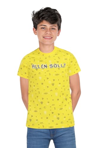 Image of Allen Solly Boys' Crew Neck T‑Shirt | All‑Over Print Design, Soft Cotton Fabric, Comfortable Casual Wear