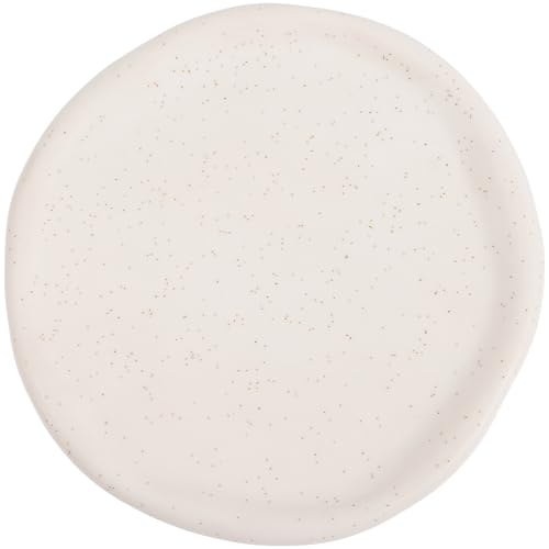 Hemobllo Plato de Cerámica Decorativo Blanco Redondo para Joyas y Anillos Bandeja Multiusos para Collares y Pendientes Adecuado para Cocina Salón y Almacenamiento de Objetos Pequeños