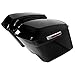 ECOTRIC 5'' Hard Saddle Bags Trunk Extended Compatible with 1993-2013 Harley Davidson Road King Glide Softail All Touring Models (Stretched Vivid Black W/Lid & Latch Key)
