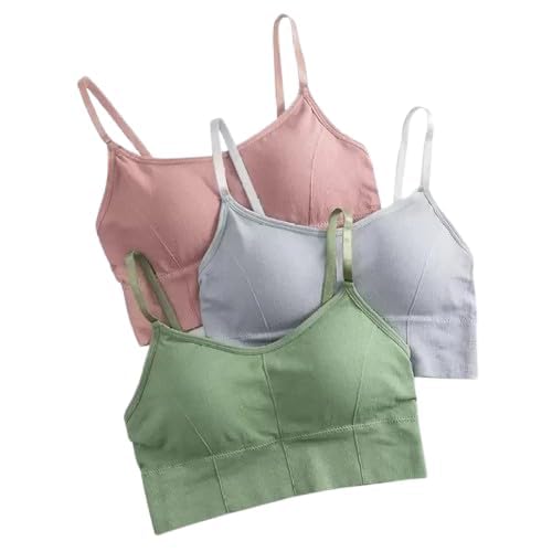 Women’s Cotton Padded Sports Bra | Wire Free Stretchable Sports Bra | Soft Breathable Fabric | Comfortable Support Bra | Pack of 3-image-4