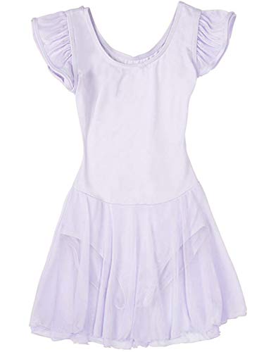 Leotard for Toddler Girls Ballet Flutter Sleeve ( 2T 3T, Purple)