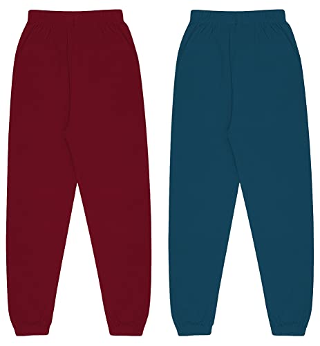 Image of KYDA KIDS Boy's Regular Fit Mid Rise 100% Cotton Track Pant - (Pack of 2)