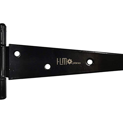 HLMOptimo Heavy Duty T Hinge, Strap Hinge, Black, Powder Coated, Steel, 8 inch, 4 pcs by HLMOptimo - Image 5