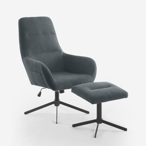 Produce Shop Sillón Relax ergonómico de Tela Gris con reposapiés Asher