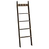HOOBRO Blanket Ladder, Wall Leaning Blanket Rack, 5 Ft, 5 Tier Farmhouse Ladder Shelf, Towel Rack, Decorative Quilt Rack, Removable Hooks, Living Room, Bedroom, Bathroom, Mocha BR51CJ01