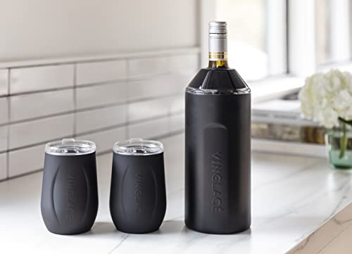 Vinglacé Stainless Steel Stemless Wine Glass- Insulated Wine Tumbler with Glass Insert and Sip Lid, 10 oz, Black by Vinglacé - Used condition - Image 3