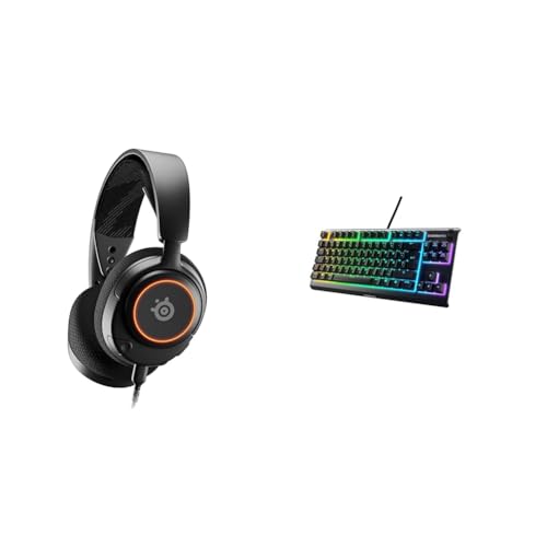 SteelSeries Arctis Nova 3 - Multi-System Gaming-Headset – Hi-Fi-Treiber & Apex 3 TKL - RGB Gaming-Tastatur - Kompakter Tenkeyless-Formfaktor - 8-Zonen-RGB-Beleuchtung - Deutsches (QWERTZ) Layout