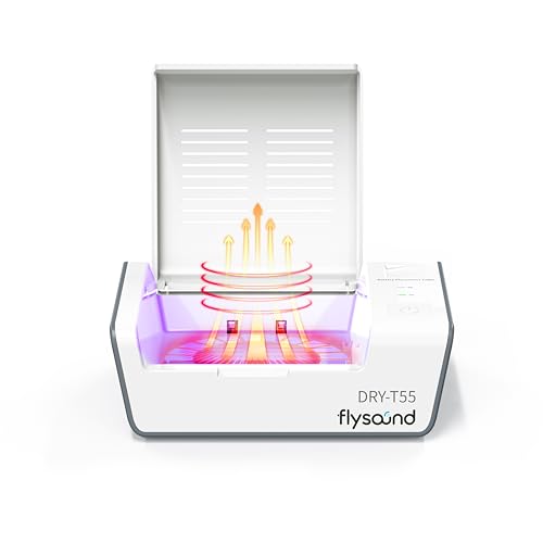 Flysound Hearing Aid Dry Dehumidifier, Fast Drying with UV Light Ultra-Quiet with Auto Shut-Off, Daily Moisture Removal for Hearing Aids,Amplifiers