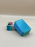 Studio Loup designed 3d printed Card Game Storage Box with Lid, UNO Card Holder Case, Blue Green Organizer for Game Night