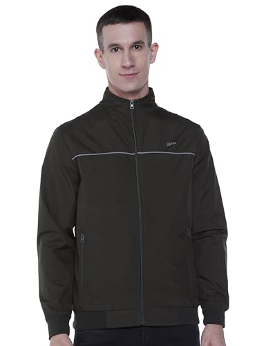 Image of Qube By Fort Collins Men's Lightweight Jacket - Full Zip Casual Jacket for Men | Stylish High Neck Sporty Jacket with Zip Pockets for Spring, Autumn, Travel & Daily Wear