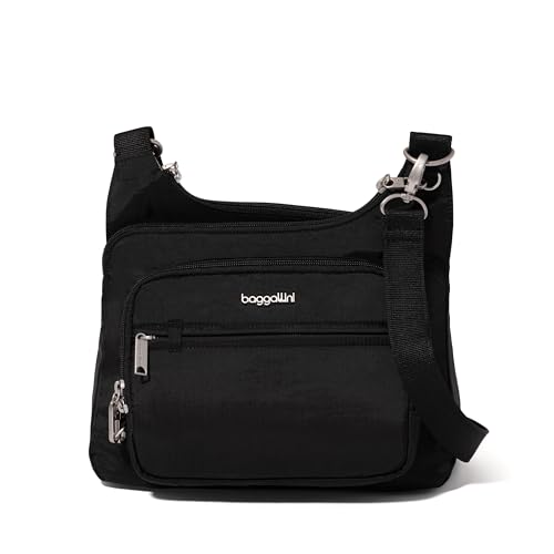 Image of Baggallini Securtex Anti-theft Crossover Crossbody Bag 11 inchw X 8.5 inchh, Rfid, Built-in Wallet, Locking Zippers
