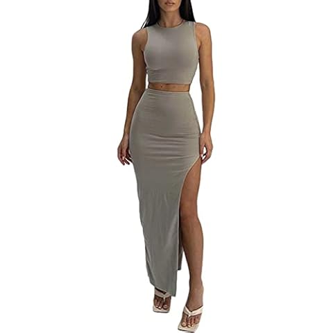 FAIMILORY Women's Summer Two-Piece Dress Set Cover