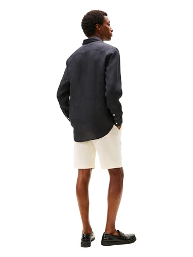 Image of Tommy Hilfiger Men's Long Sleeve Casual Linen Button Down Shirts in Regular Fit