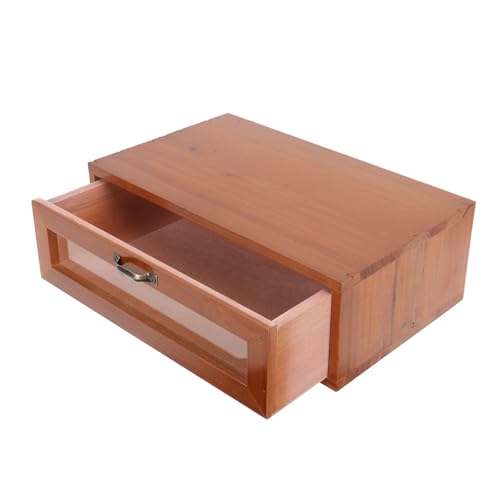 Boite de rangement elegante et support sureleve ecran bois POPETPOP