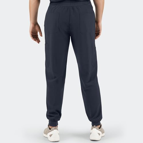 B-well MATTEO Herren-Schrubb-Set Schlupfkasack + JoggeR Hose Set Medizin Arzt Uniform Medizinische Berufsbekleidung mit Elastan (DE/NL/SE/PL, Alphanumerisch, XXL, Regular, Regular, Grau)