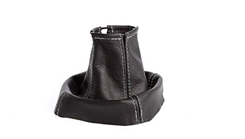 Schaltmanschette Schaltsack Sack Schwarz Faden Weiß Echt Leder myshopx SA42