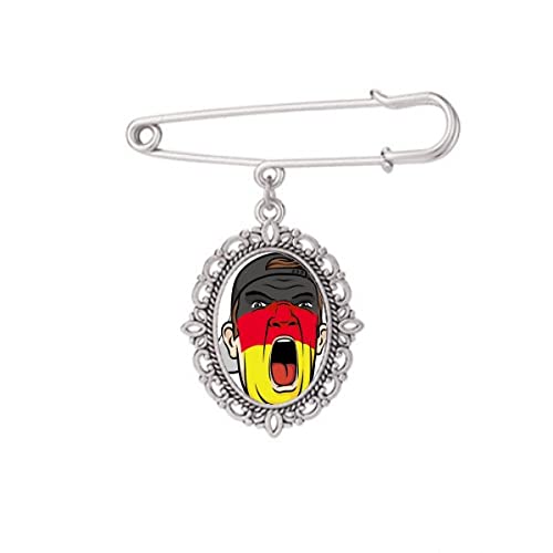 Broche de tête de maquillage du drapeau de l'Allemagne M, insigne de coiffure de supporter