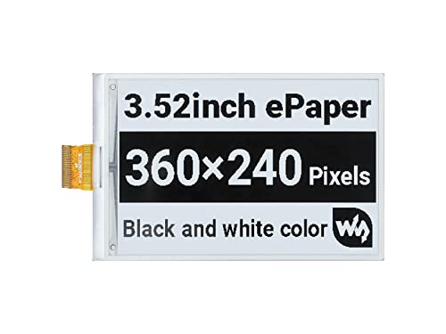 waveshare 3.5インチ E-Paper Raw Display 360 × 240 解像度 SPI インターフェース ブラック/ホワイト デュアルカラー ドライバーボードなしでは部分的なリフレッシュをサポートしません