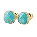 ZENGORI 1 Pair Gold Plated Natural Freefrom Turquoise Post Stud Earrings for Women G1017