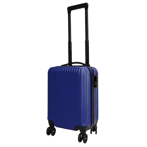 Valise de cabine bleue 45x30x21,5 cm en ABS avec 4 roues