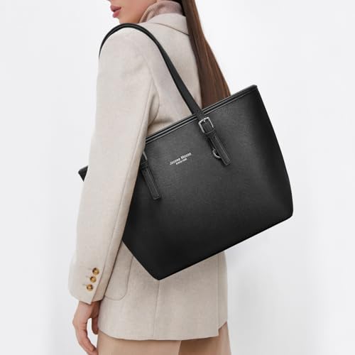Jocose Moose Damen Handtasche Schultertasche, Vintage Leder Tasche Shopper Groß für BüRo Schule Einkauf, Geschenk mit Einer Damen Geldbörse