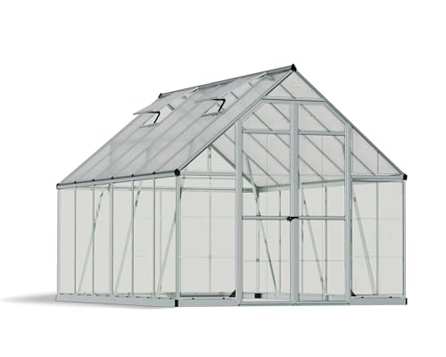 Canopia by Palram Gewächshaus gross Balance 8x12 Treibhaus 244x367 cm Aluminium Silber Tomatenhaus Polycarbonatplatten UV-beständig