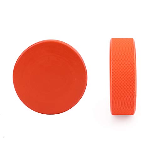 Faswin 9 Pack Ice Hockey Pucks, Training Hockey Pucks, Official Regulation, Orange