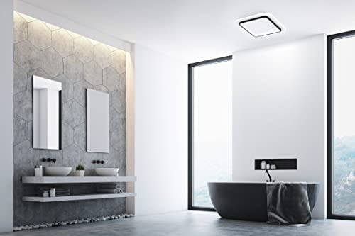 Plafonnier Blithe Fischer & Honsel blanc et noir carré 50cm LED 40W dimmable