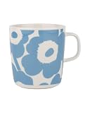 Marimekko Oiva / Unikko Mug 4 dl blanc, bleu ciel taille unique