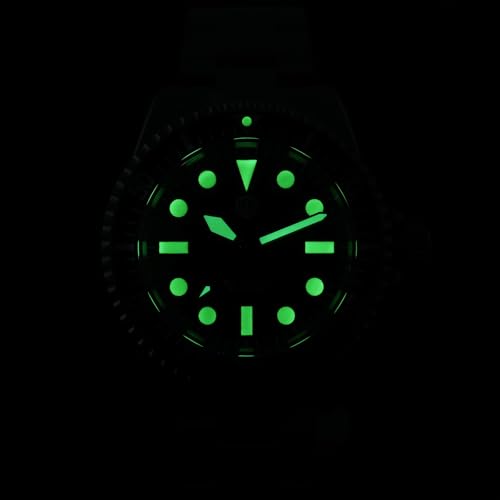 Image of watchdives WD5513 Vintage Sub Dive Watch, PT5000 Automatic Watches 38mm Sapphire Crystal Wristwatch 200m Waterproof Watch