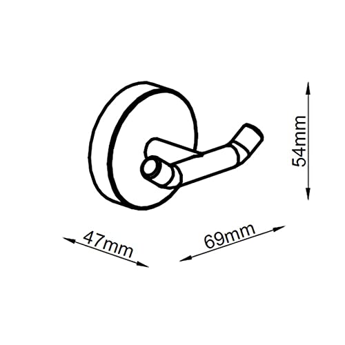 Oxen 324654 Aufhänger für Badezimmer, glänzend, Chrom